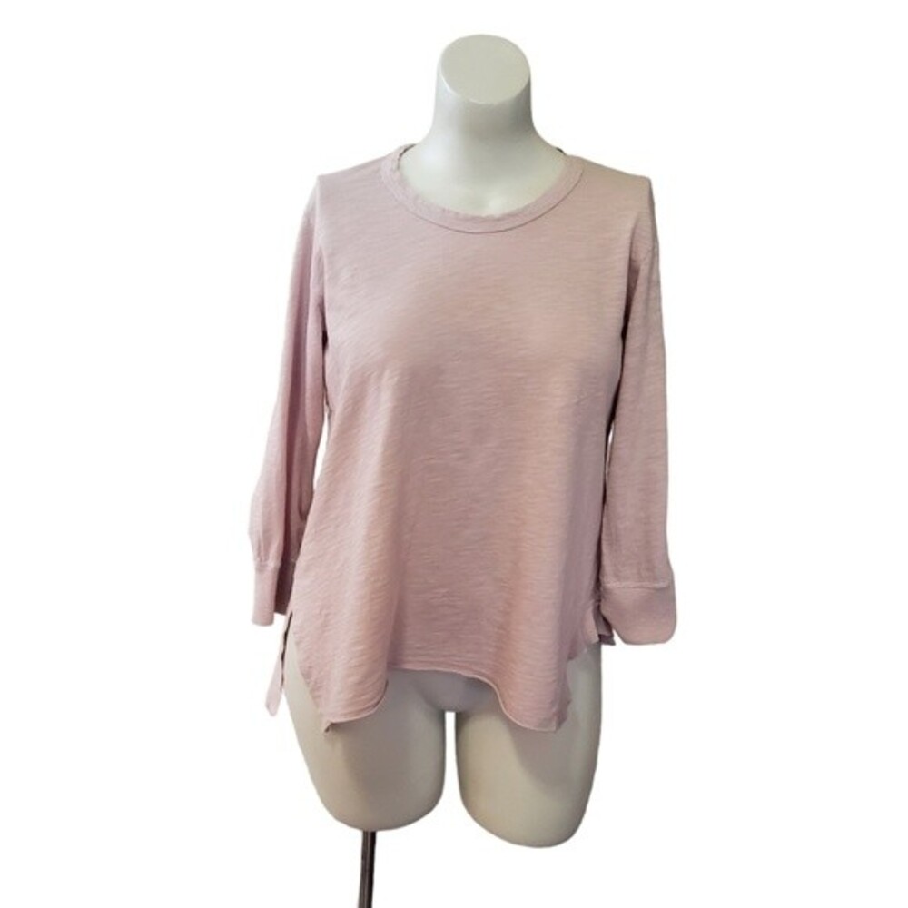 Wilt Asymmetrical Knit Tee Top L Pink New